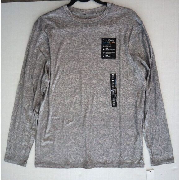 Cuddl Duds Men's Sz M Gray Heather Far-Infrared Enhance L/S Pajama Crewneck Tee - Picture 1 of 6